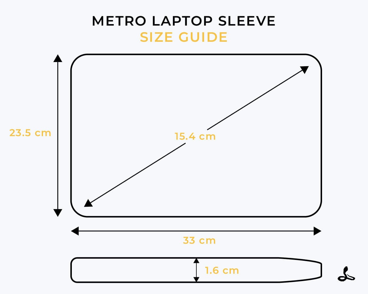 Metro Slim Leather Macbook / Laptop Sleeve - for 13" / 14"