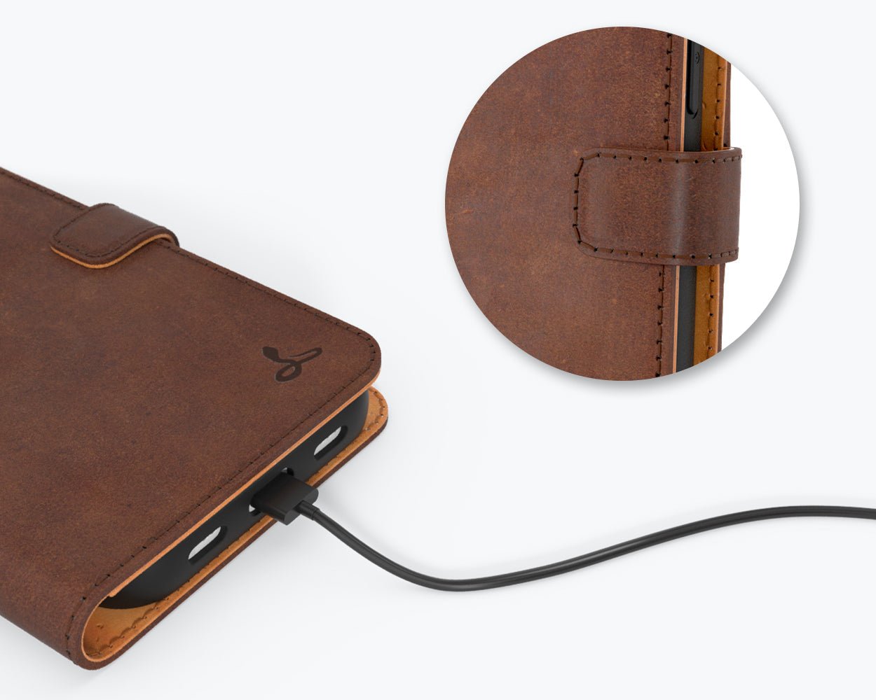 Apple iPhone 14 - Vintage Leather Wallet (Almost Perfect)