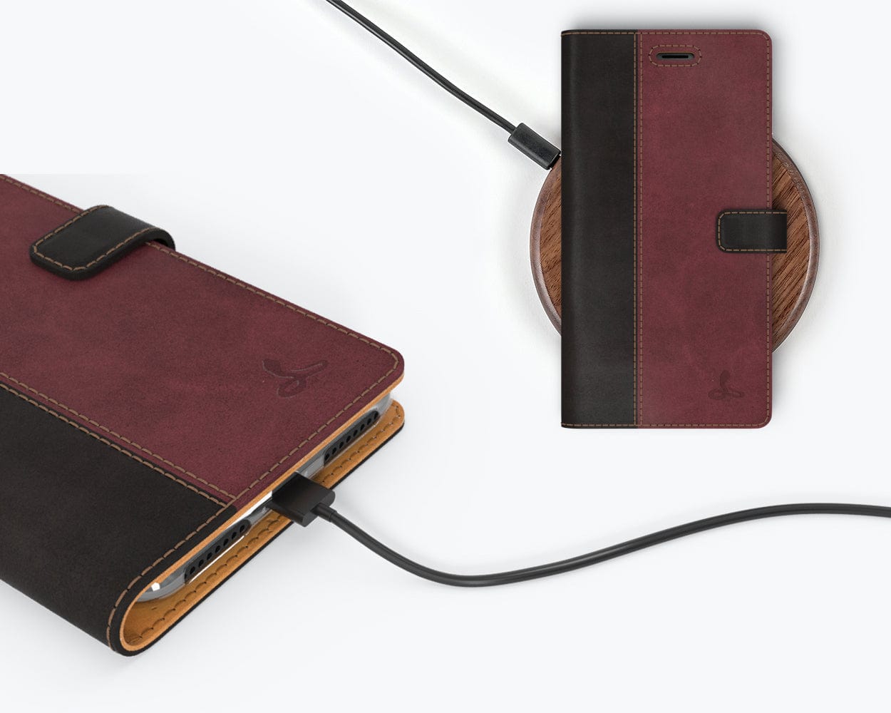 Vintage Two Tone Leather Wallet Apple Iphone 8 Plus Ap - Snakehive UK