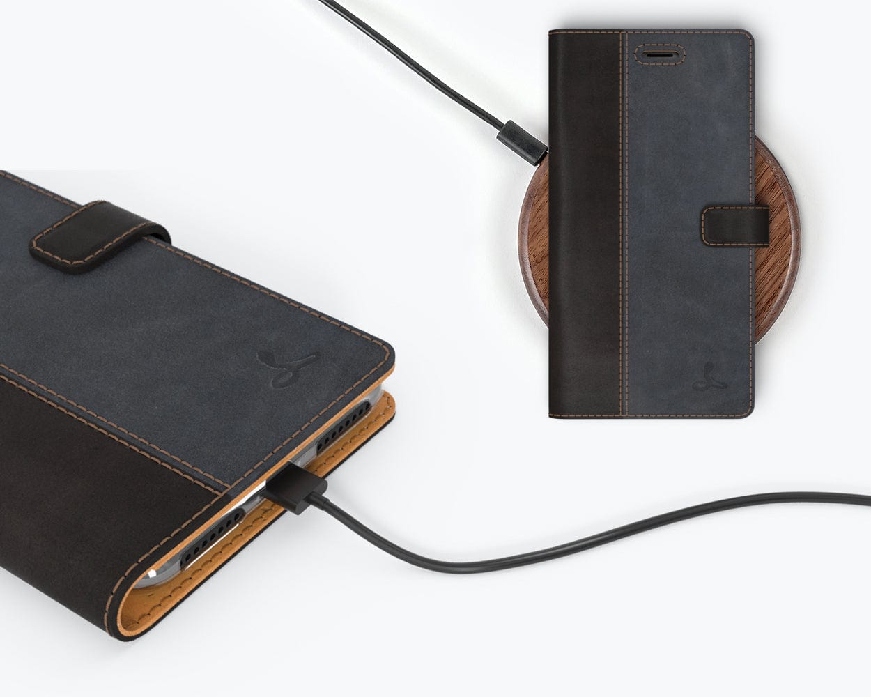 Vintage Two Tone Leather Wallet Apple Iphone 8 Plus Ap - Snakehive UK