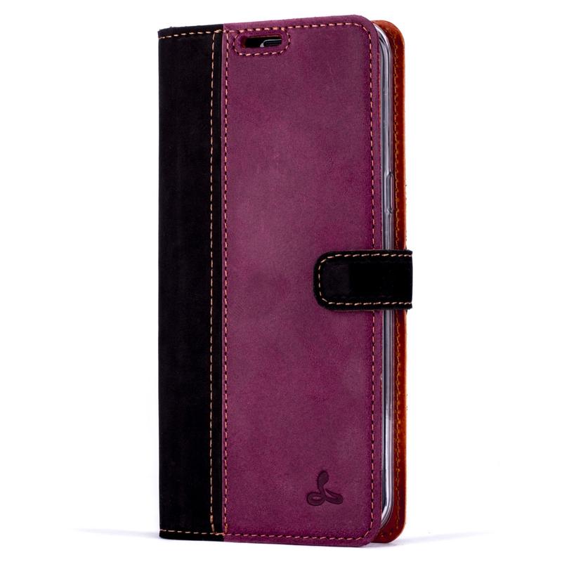 Samsung Galaxy S8 Plus - Vintage Two Tone Leather Wallet (Almost Perfect) TT Black/Plum Samsung Galaxy S8 Plus - Snakehive UK