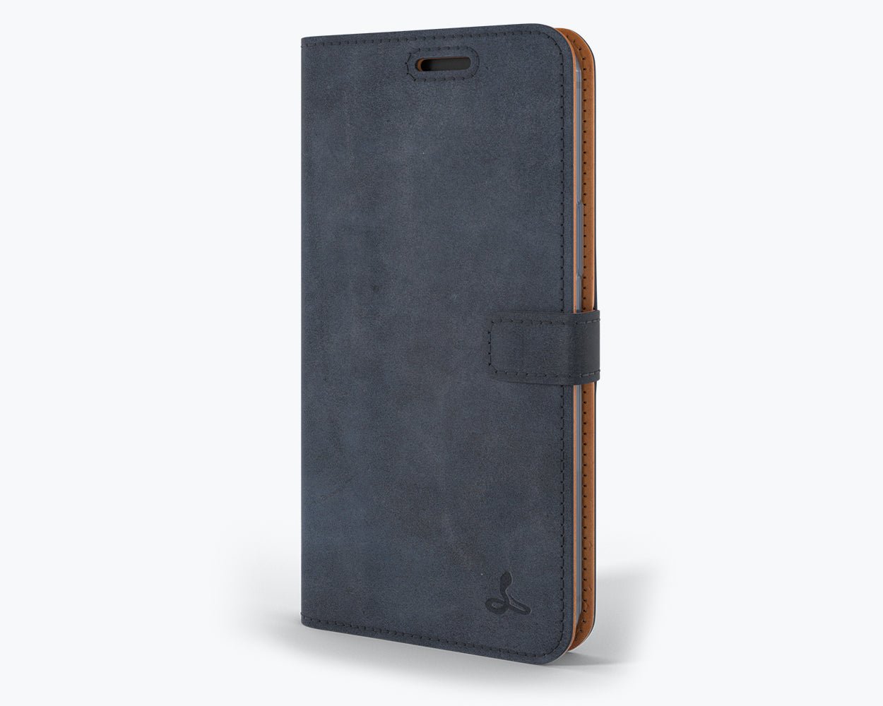 Apple iPhone 12 Pro - Vintage Leather Wallet Navy Apple iPhone 12 Pro - Snakehive UK