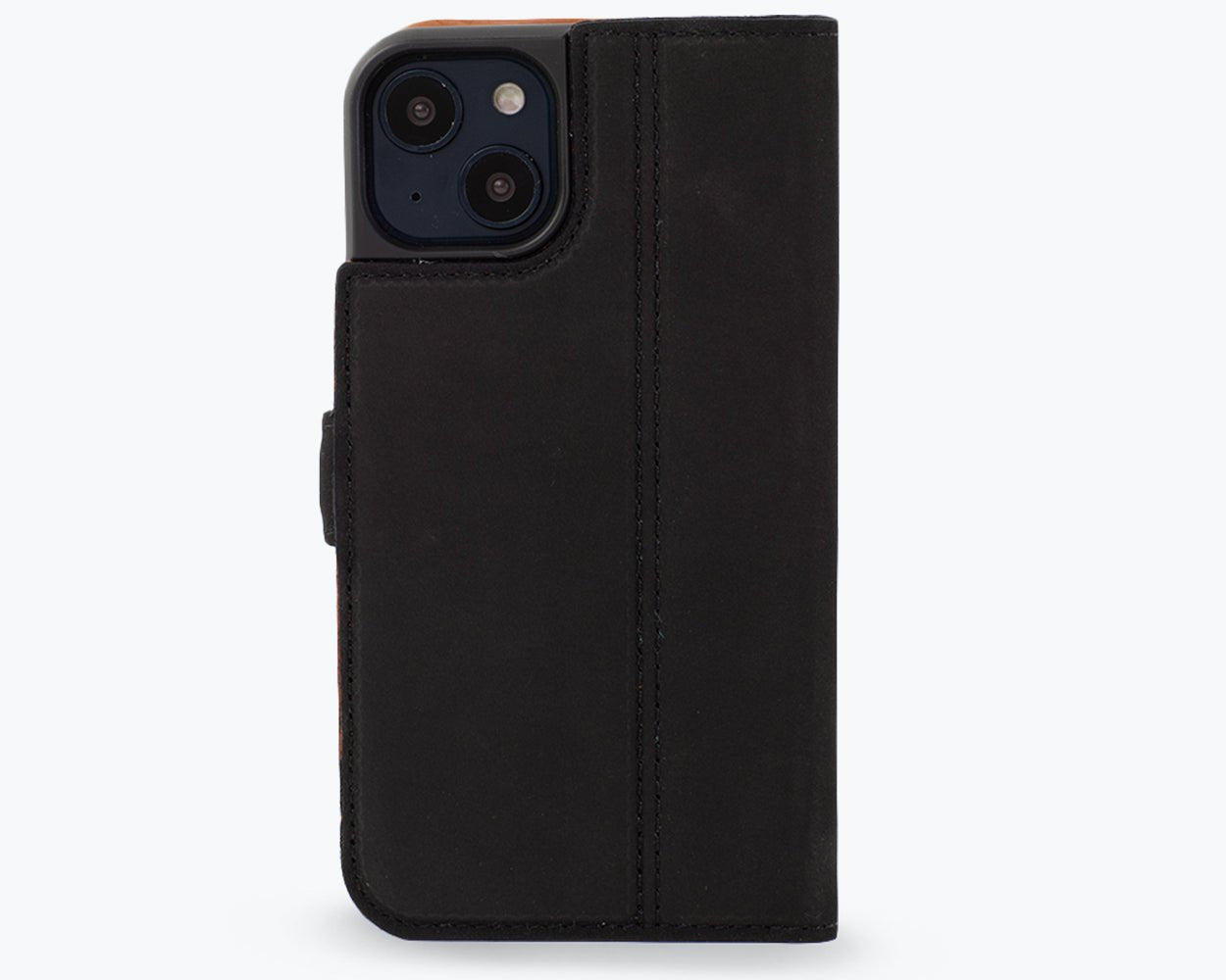 Apple iPhone 14 - Vintage Leather Wallet (Side Clasp) Black Apple iPhone 14 - Snakehive UK