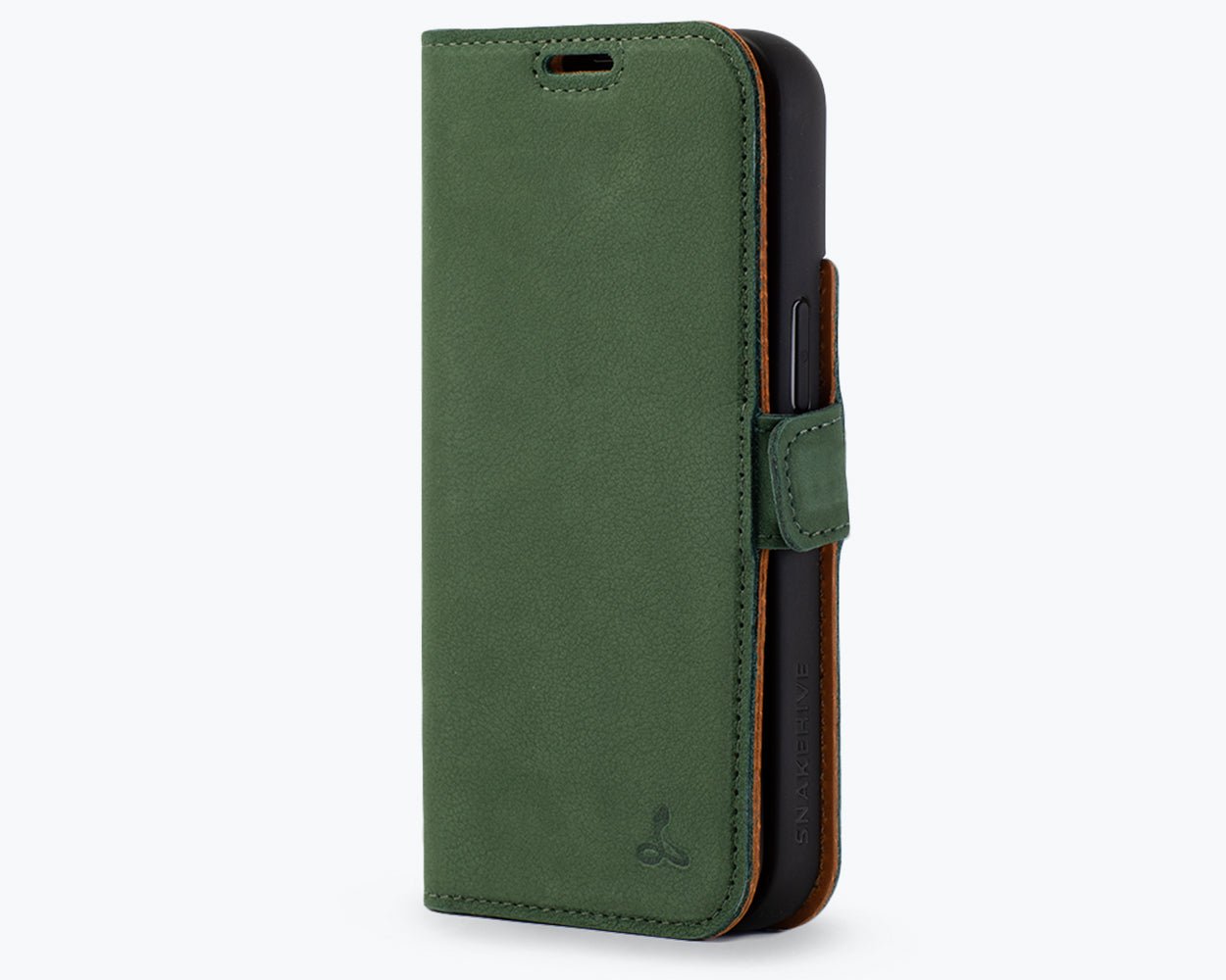 Apple iPhone 14 - Vintage Leather Wallet (Side Clasp) Bottle Green Apple iPhone 14 - Snakehive UK