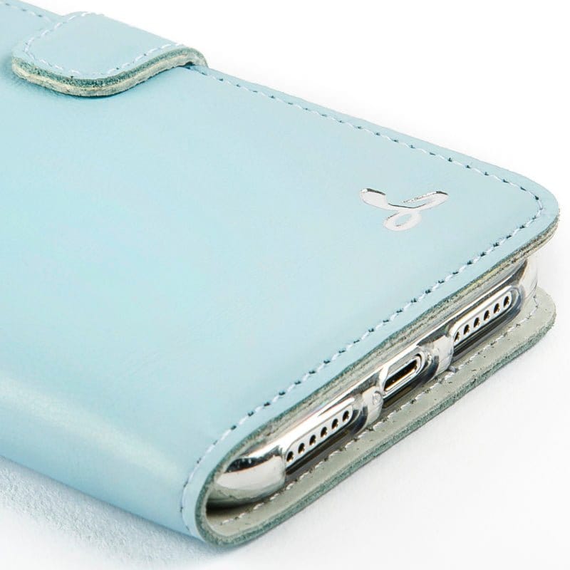 Pastel Leather Wallet - Apple iPhone XS Max Mint Green Apple iPhone XS Max - Snakehive UK