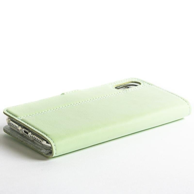 Pastel Leather Wallet - Apple iPhone XS Max Mint Green Apple iPhone XS Max - Snakehive UK