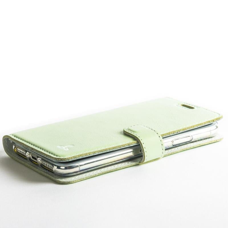 Pastel Leather Wallet - Apple iPhone XS Max Mint Green Apple iPhone XS Max - Snakehive UK