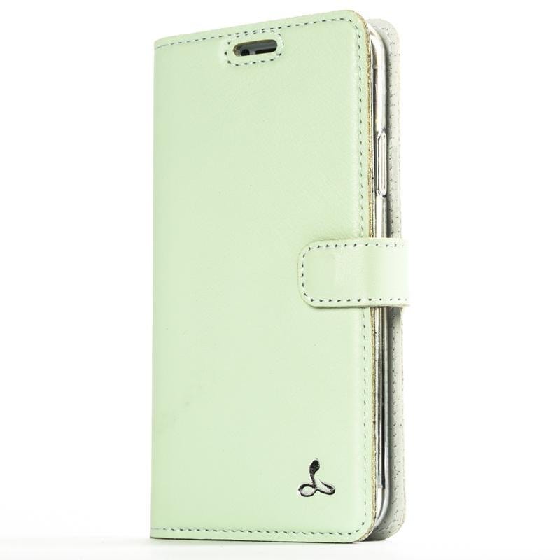 Pastel Leather Wallet - Apple iPhone XS Max Mint Green Apple iPhone XS Max - Snakehive UK