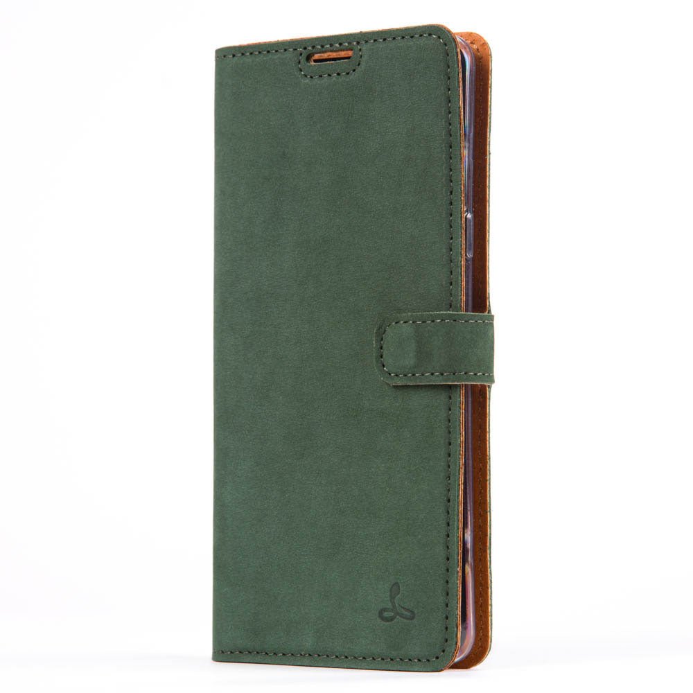 Samsung Galaxy S10 5G - Vintage Leather Wallet Bottle Green Samsung Galaxy S105G - Snakehive UK