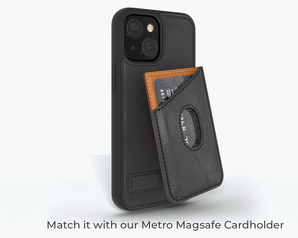 Apple iPhone 13 - Metro Leather Case Pebble Grey Apple iPhone 13 - Snakehive UK
