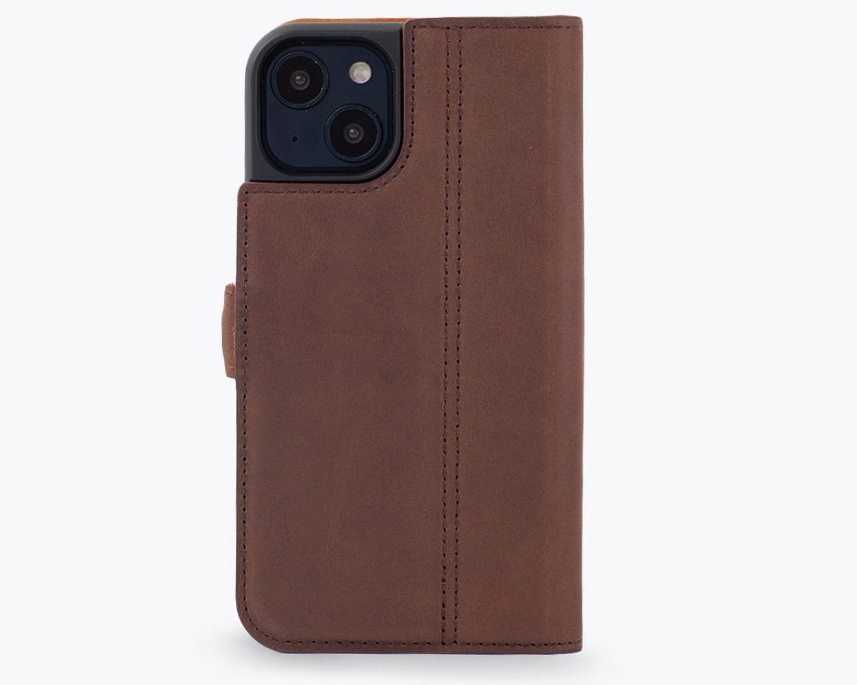 Apple iPhone 14 - Vintage Leather Wallet (Side Clasp) Black Apple iPhone 14 - Snakehive UK