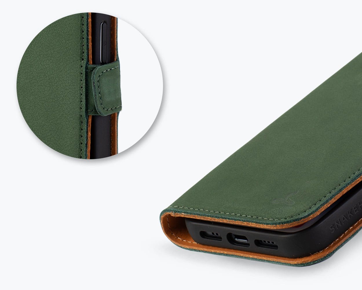 Apple iPhone 14 - Vintage Leather Wallet (Side Clasp) Black Apple iPhone 14 - Snakehive UK