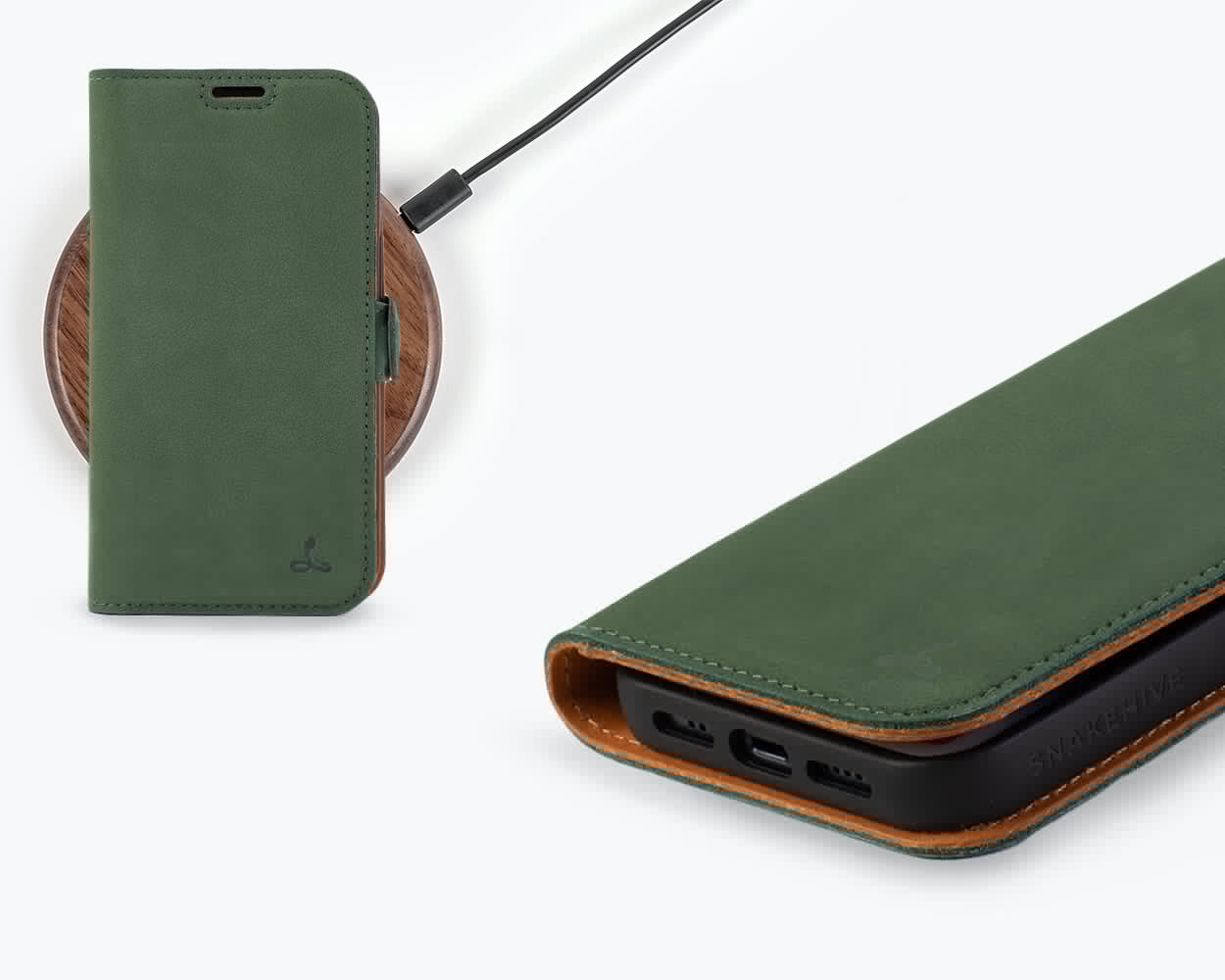 Apple iPhone 14 - Vintage Leather Wallet (Side Clasp) Black Apple iPhone 14 - Snakehive UK