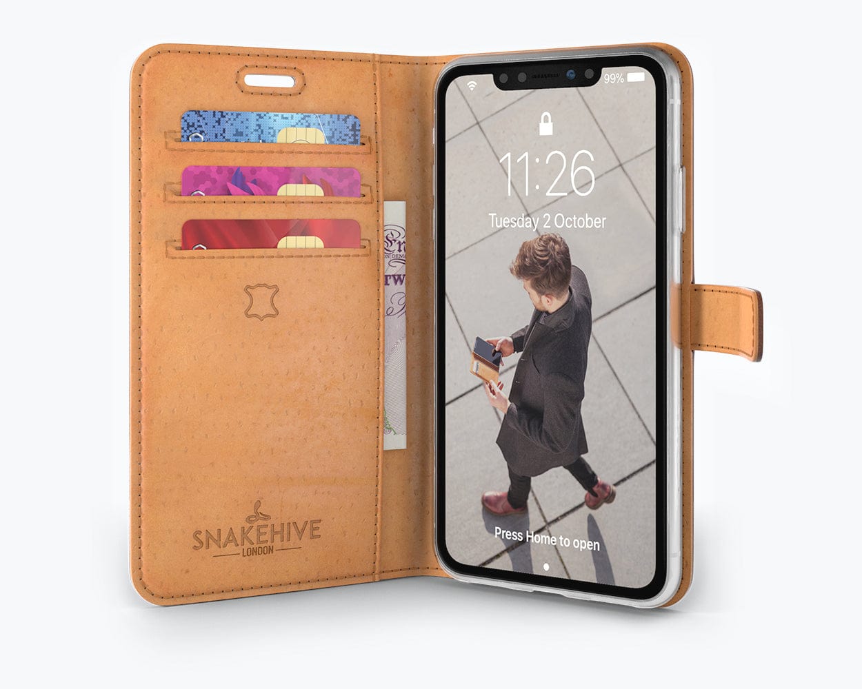 Vintage Two Tone Leather Wallet Apple Iphone Xr - Snakehive UK