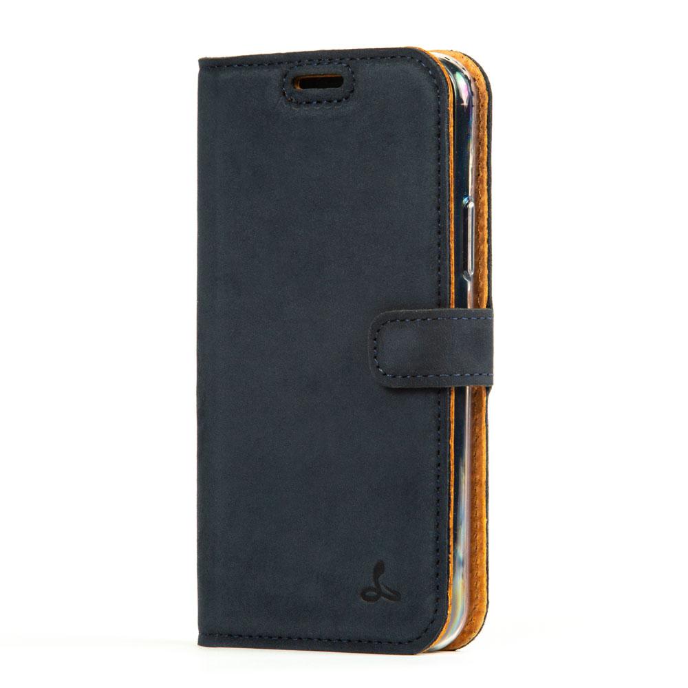 Vintage Leather Wallet - Google Pixel 4 XL Navy Google Pixel 4 XL - Snakehive UK