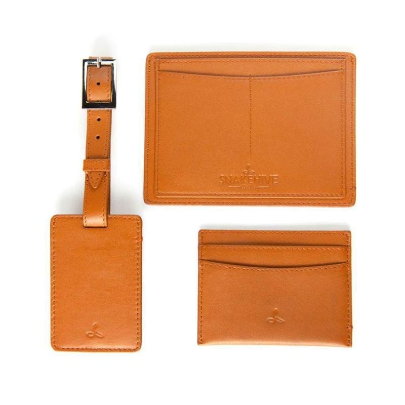 THE ESSENTIAL LEATHER TRAVEL KIT - THE ESSENTIAL COLLECTION Tan - Snakehive UK