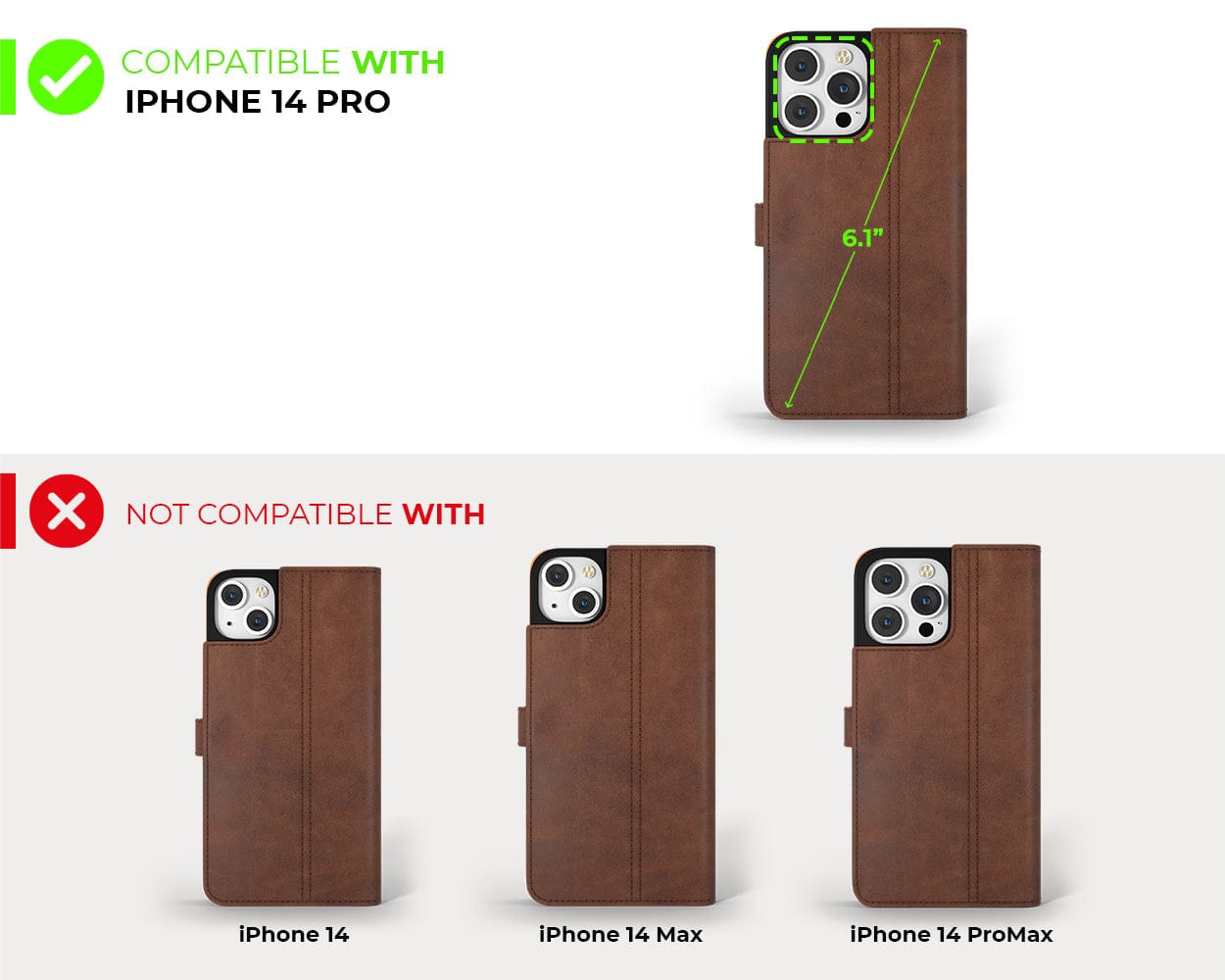 Copy Of Apple Iphone 14 Pro Vintage Leather Wallet - Snakehive UK