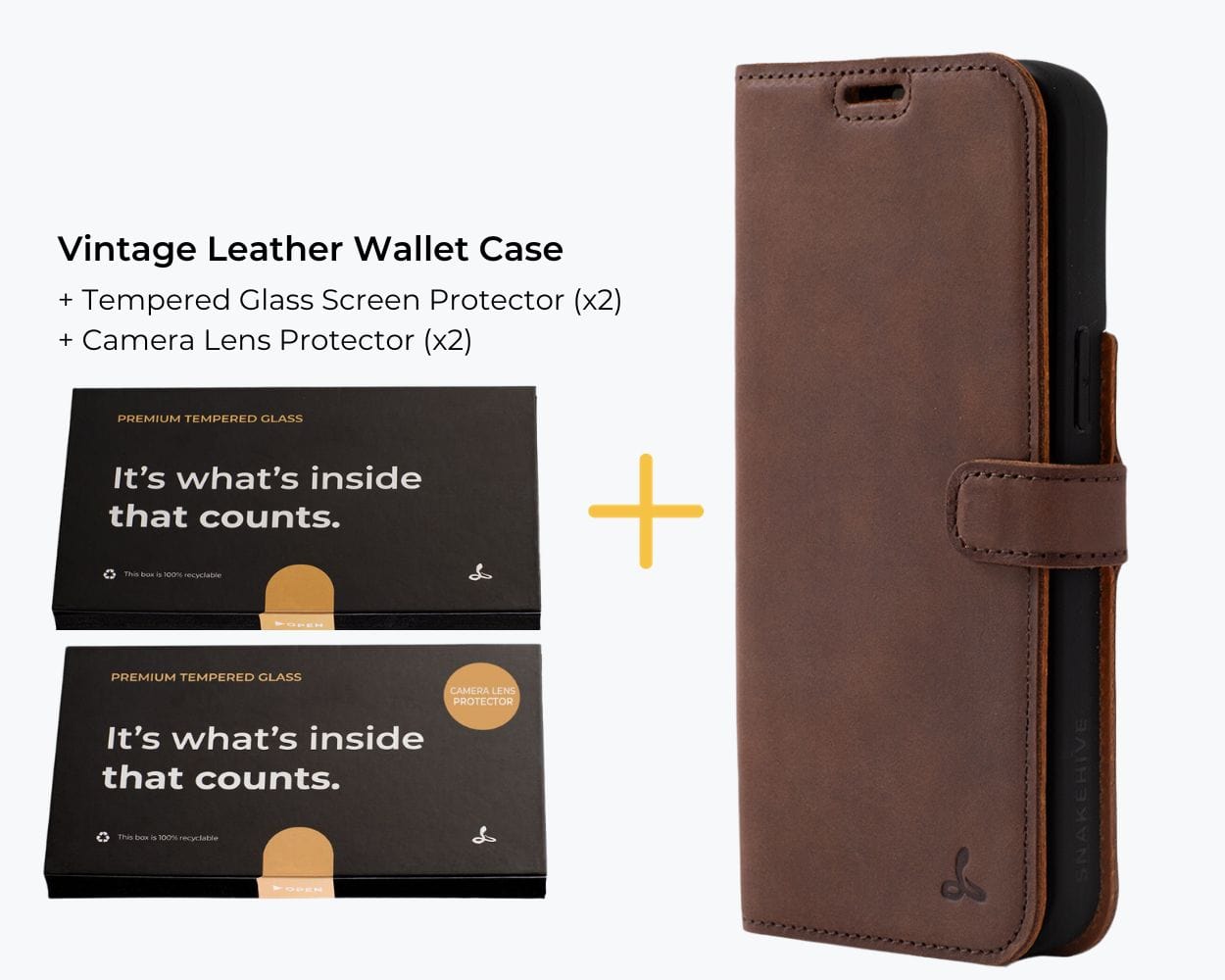 Complete Protection Bundle (Vintage Wallet) - Apple iPhone 11