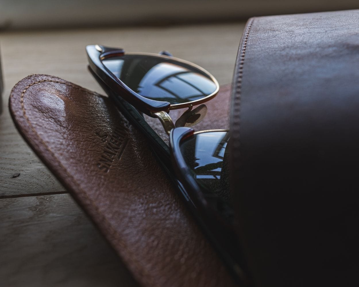 Vintage Leather Glasses Case