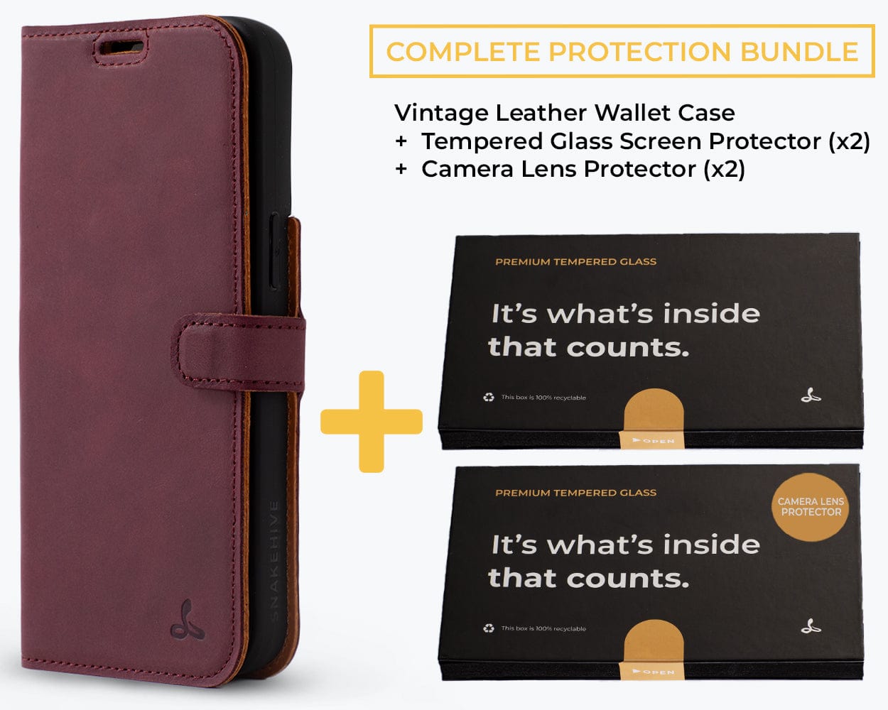 Complete Protection Bundle (Vintage Wallet) - Samsung Galaxy S22 Plus