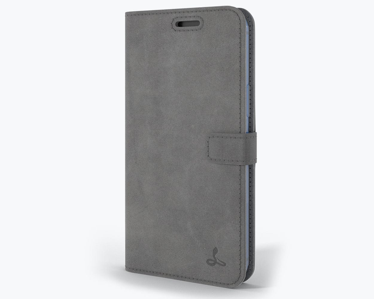 Apple iPhone 12 Pro Max - Vintage Leather Wallet Grey Apple iPhone 12 Pro Max - Snakehive UK