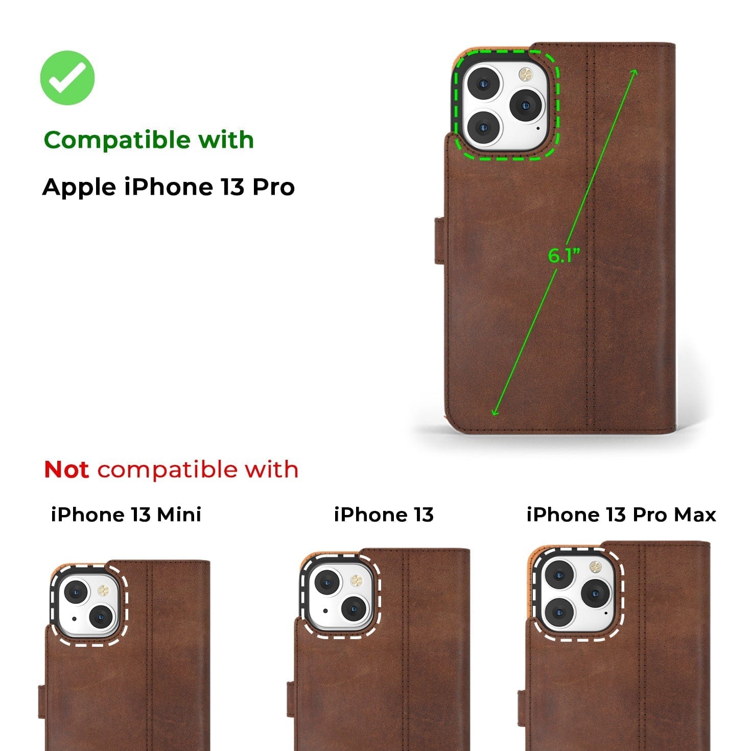 Complete Protection Bundle (Vintage Wallet) - Apple iPhone 13 Pro