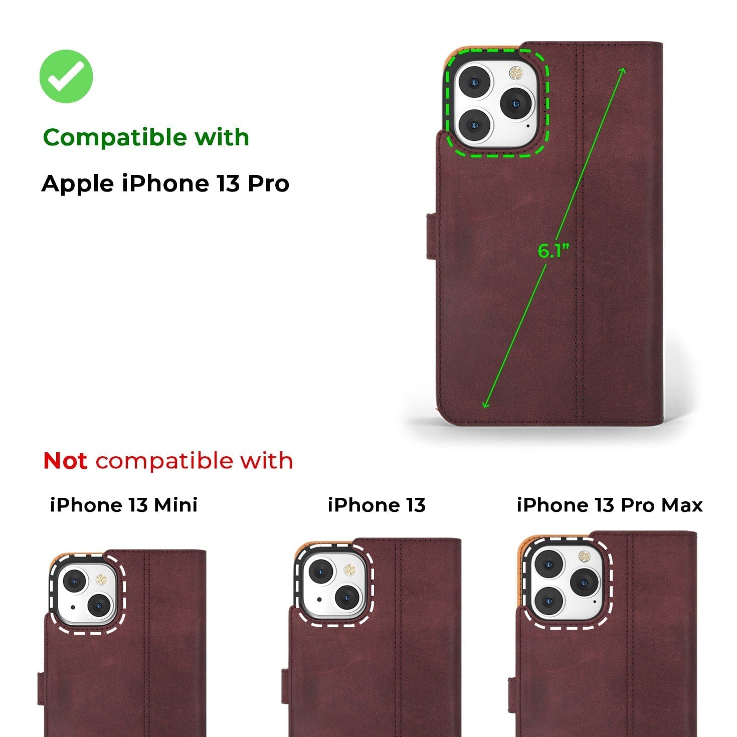 Complete Protection Bundle (Vintage Wallet) - Apple iPhone 13 Pro