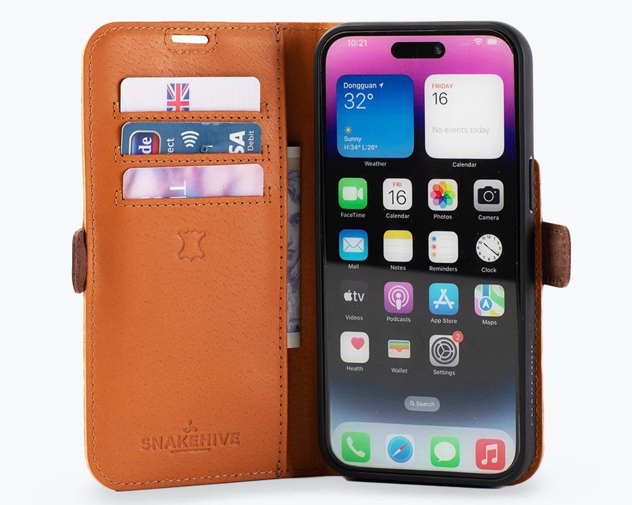 Apple iPhone 15 Pro Max - Vintage Leather Wallet (Side Clasp) Teal Apple iPhone 15 Pro Max - Snakehive UK