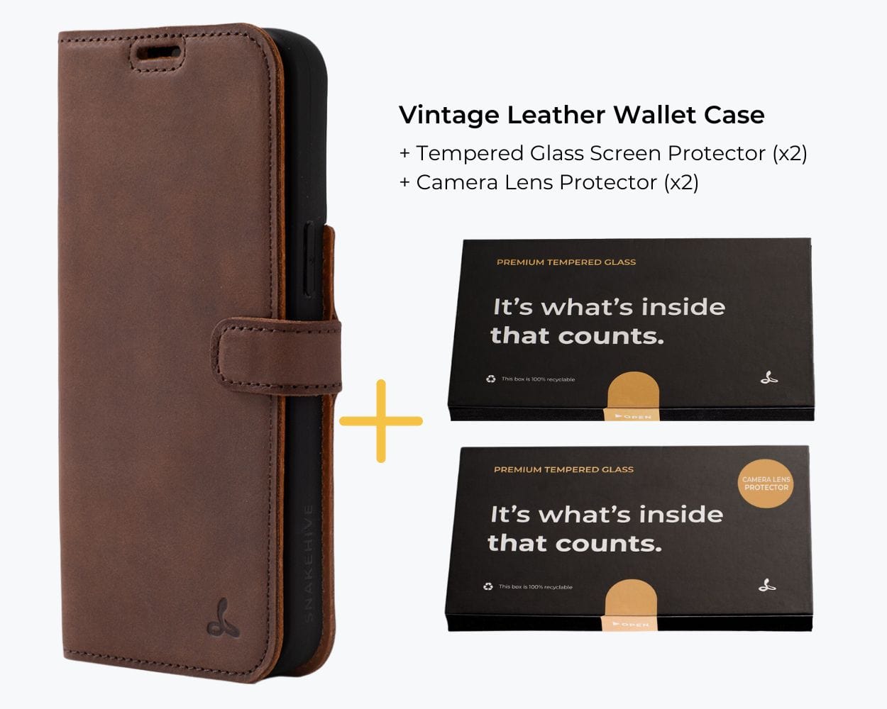 Complete Protection Bundle (Vintage Wallet) - Apple iPhone 11