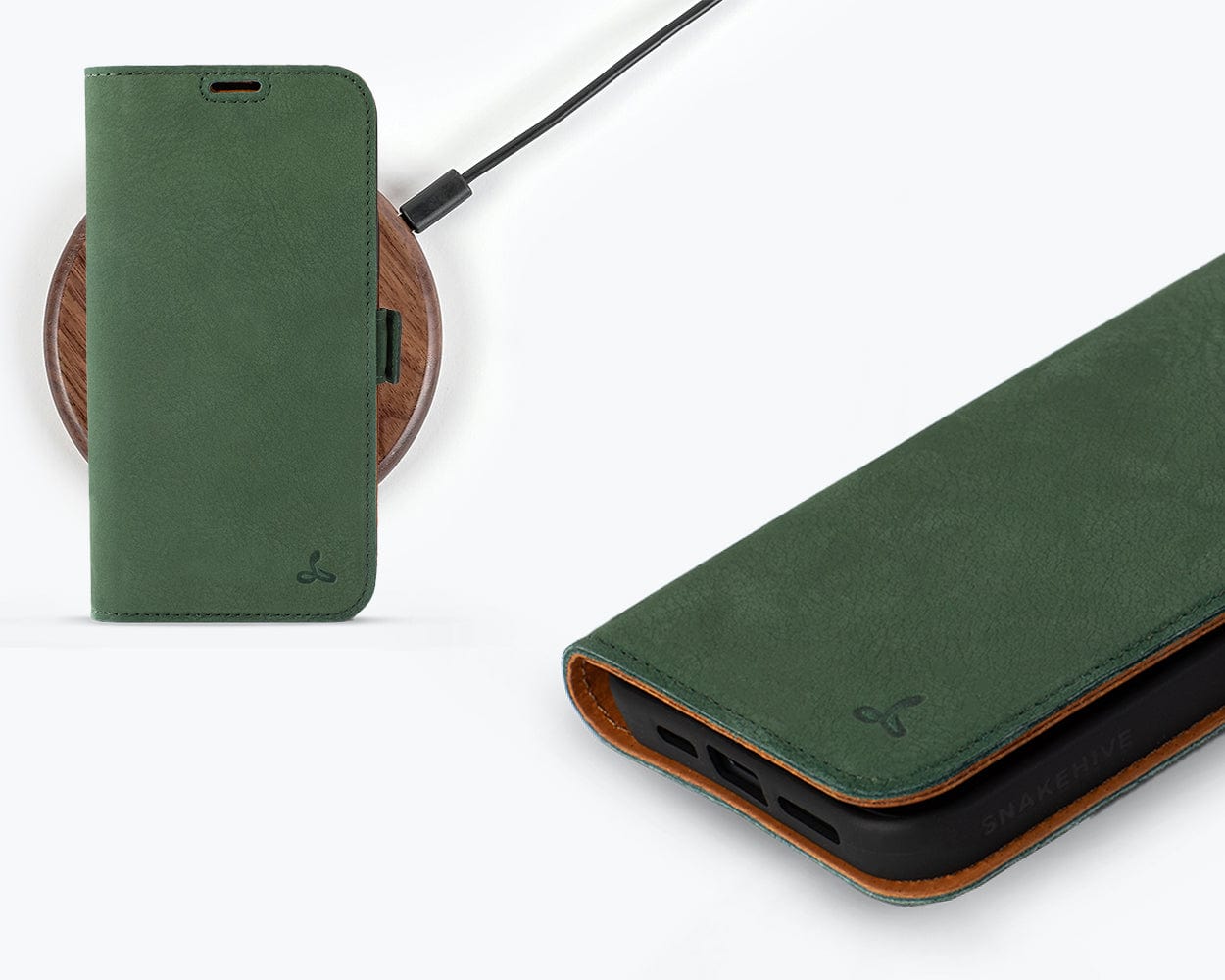 Apple Iphone 15 Plus Vintage Leather Wallet Slim Clasp - Snakehive UK