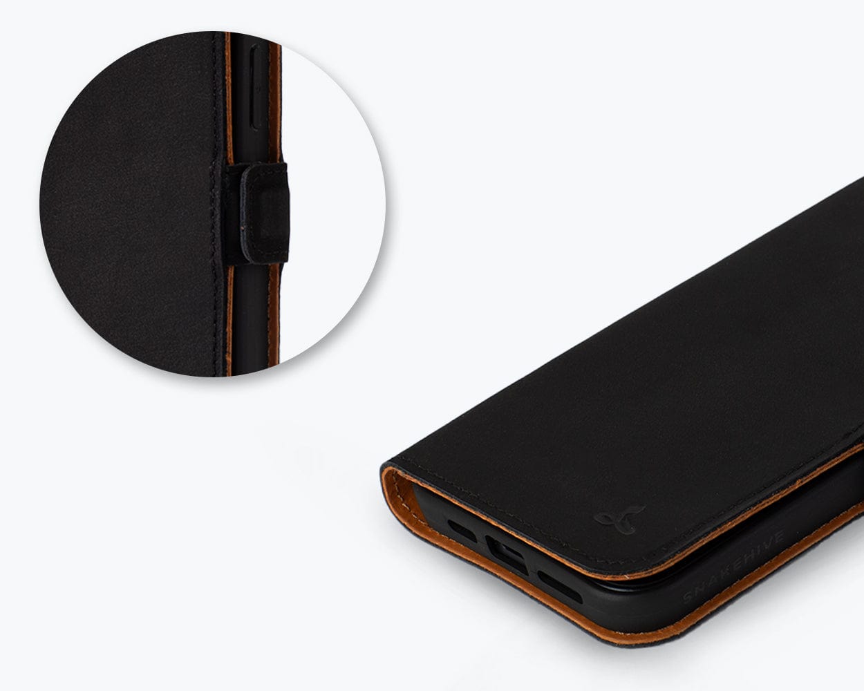 Apple Iphone 15 Plus Vintage Leather Wallet Slim Clasp - Snakehive UK