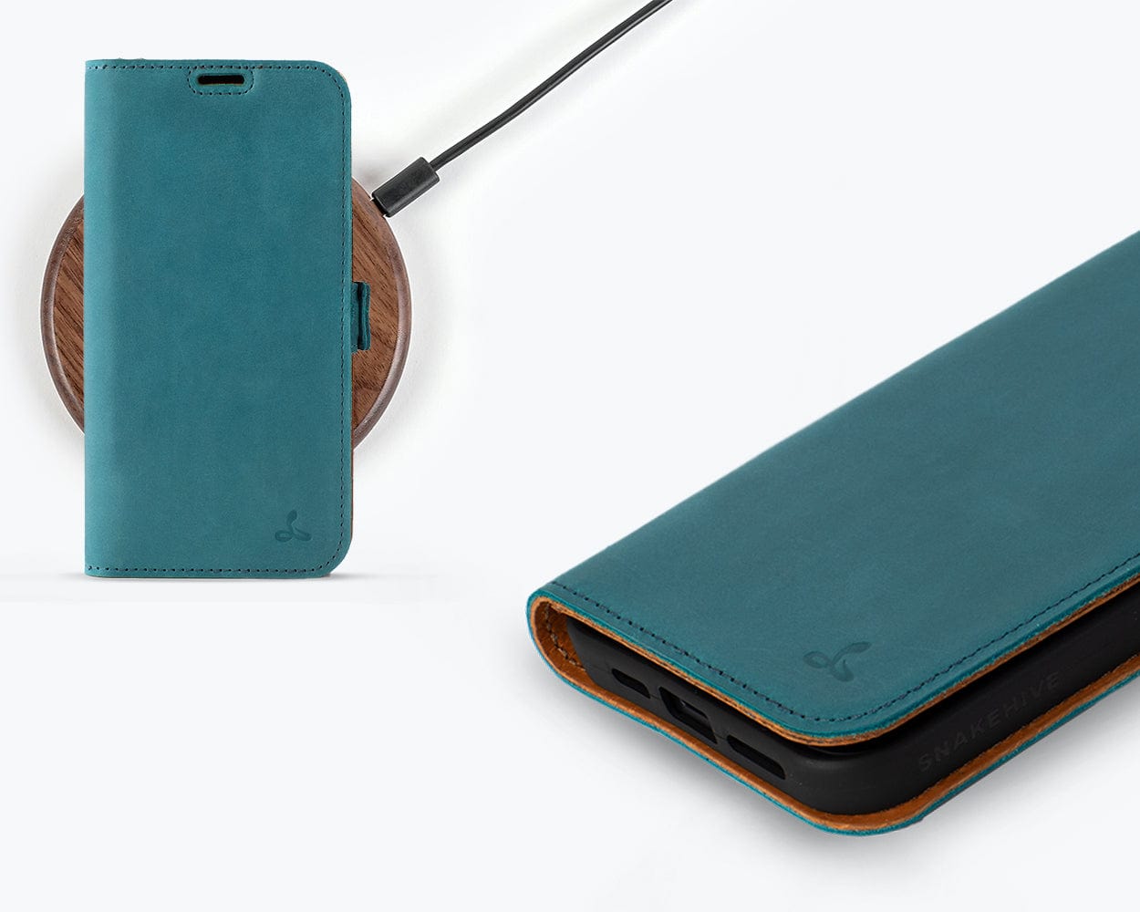 Apple Iphone 15 Plus Vintage Leather Wallet Slim Clasp - Snakehive UK