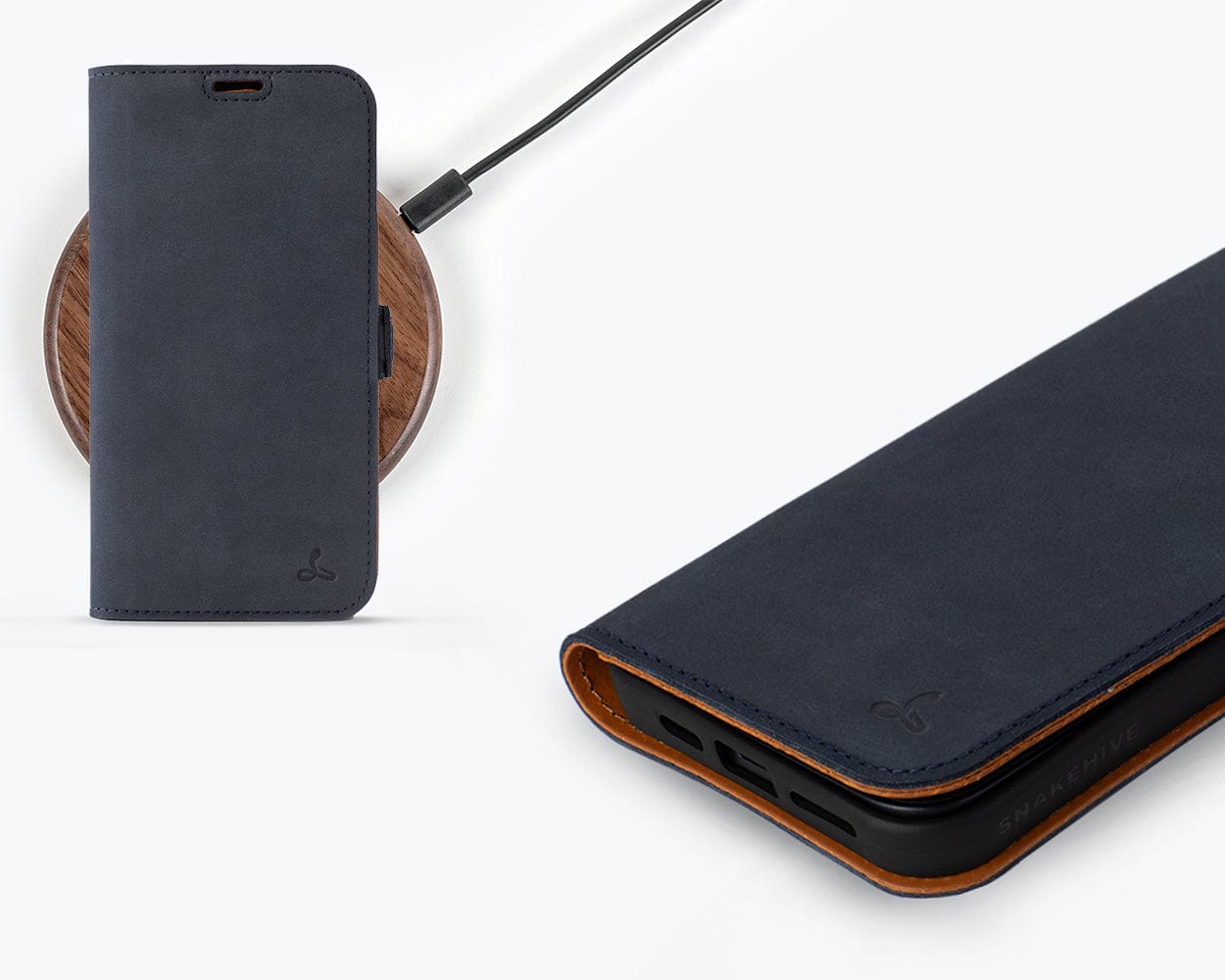Apple Iphone 15 Plus Vintage Leather Wallet Slim Clasp - Snakehive UK