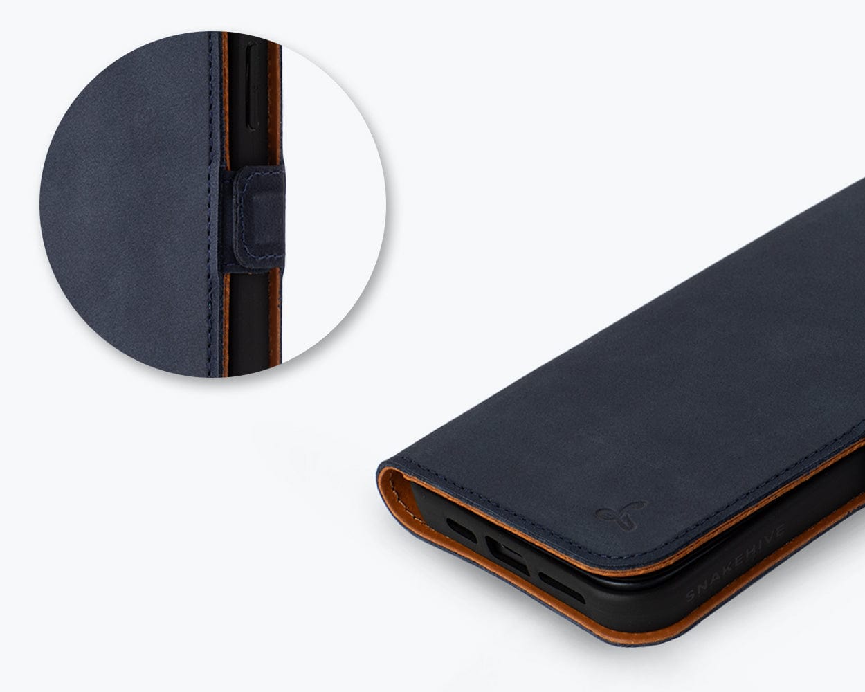 Apple Iphone 15 Plus Vintage Leather Wallet Slim Clasp - Snakehive UK