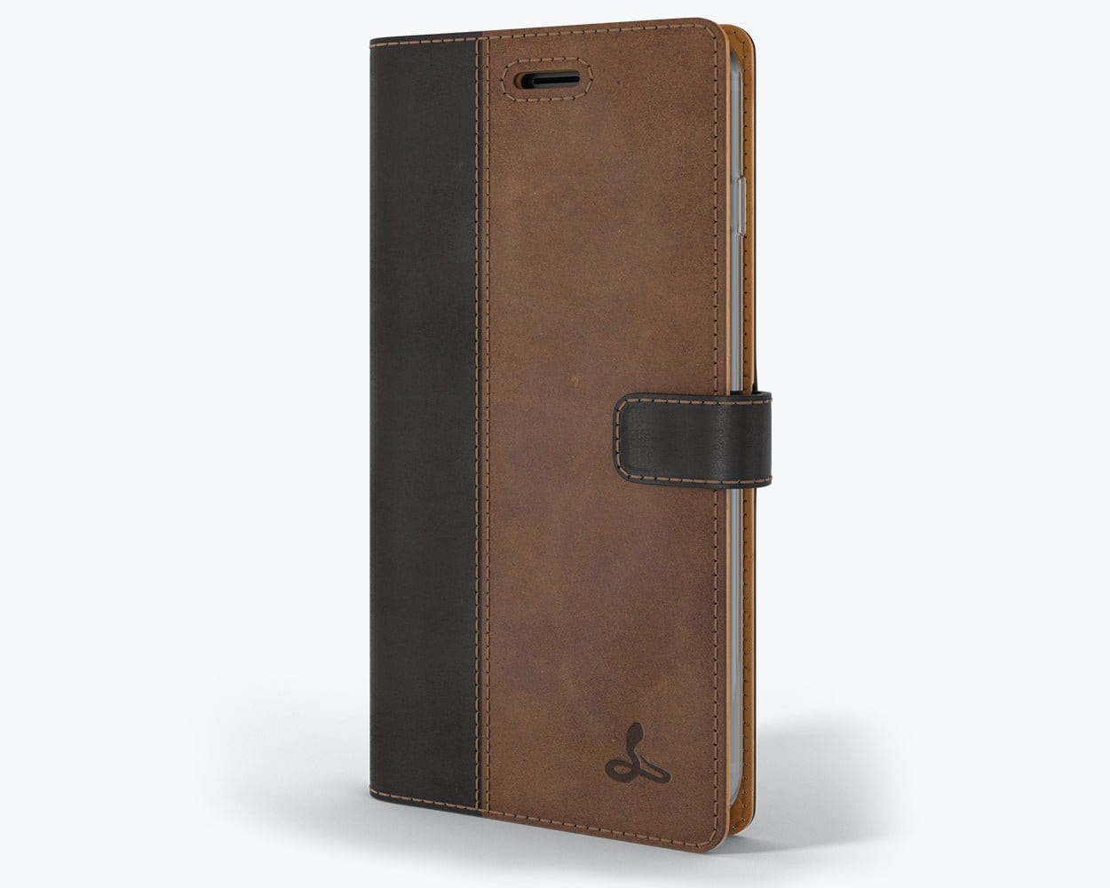 Apple iPhone 7 Plus - Vintage Two Tone Leather Wallet (Almost Perfect) TT Black/Brown Apple iPhone 7 Plus - Snakehive UK