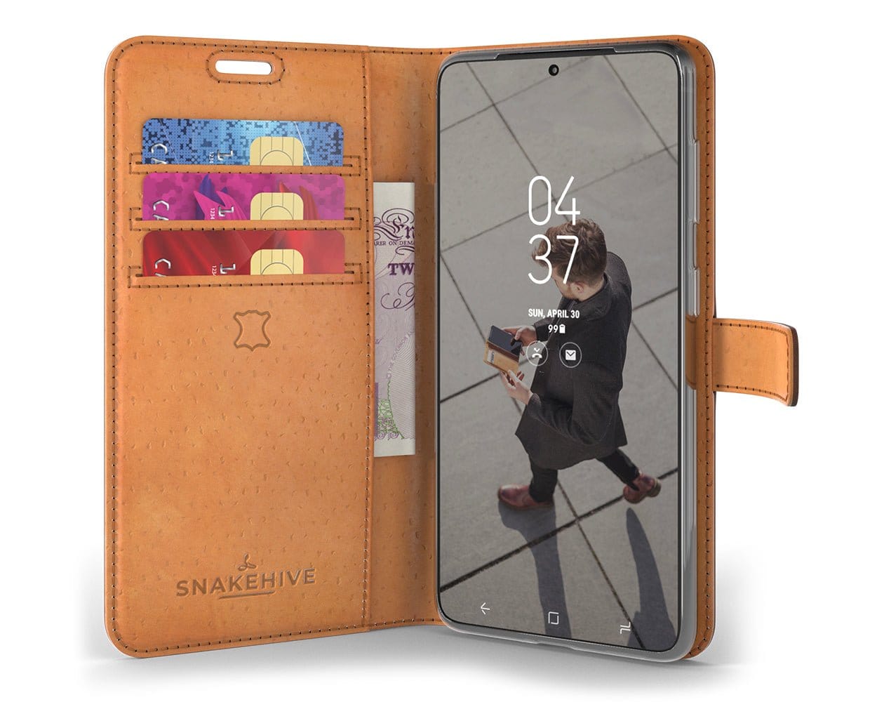 Samsung Galaxy S20 FE - Vintage Leather Wallet (Almost Perfect) Grey - Snakehive UK