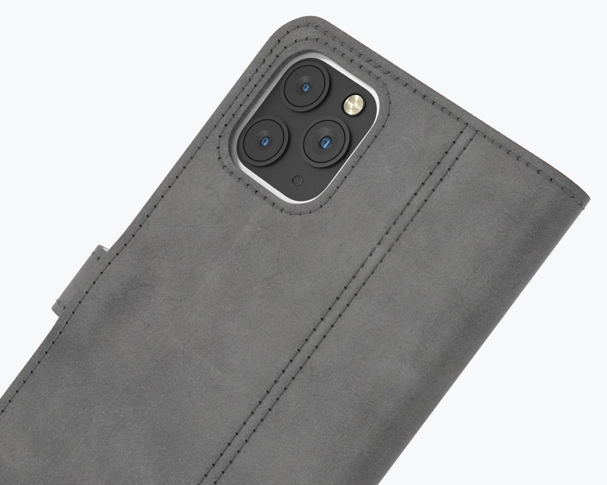 Apple iPhone 11 Pro Max - Vintage Leather Wallet (Almost Perfect) Grey Apple iPhone 11 Pro Max - Snakehive UK