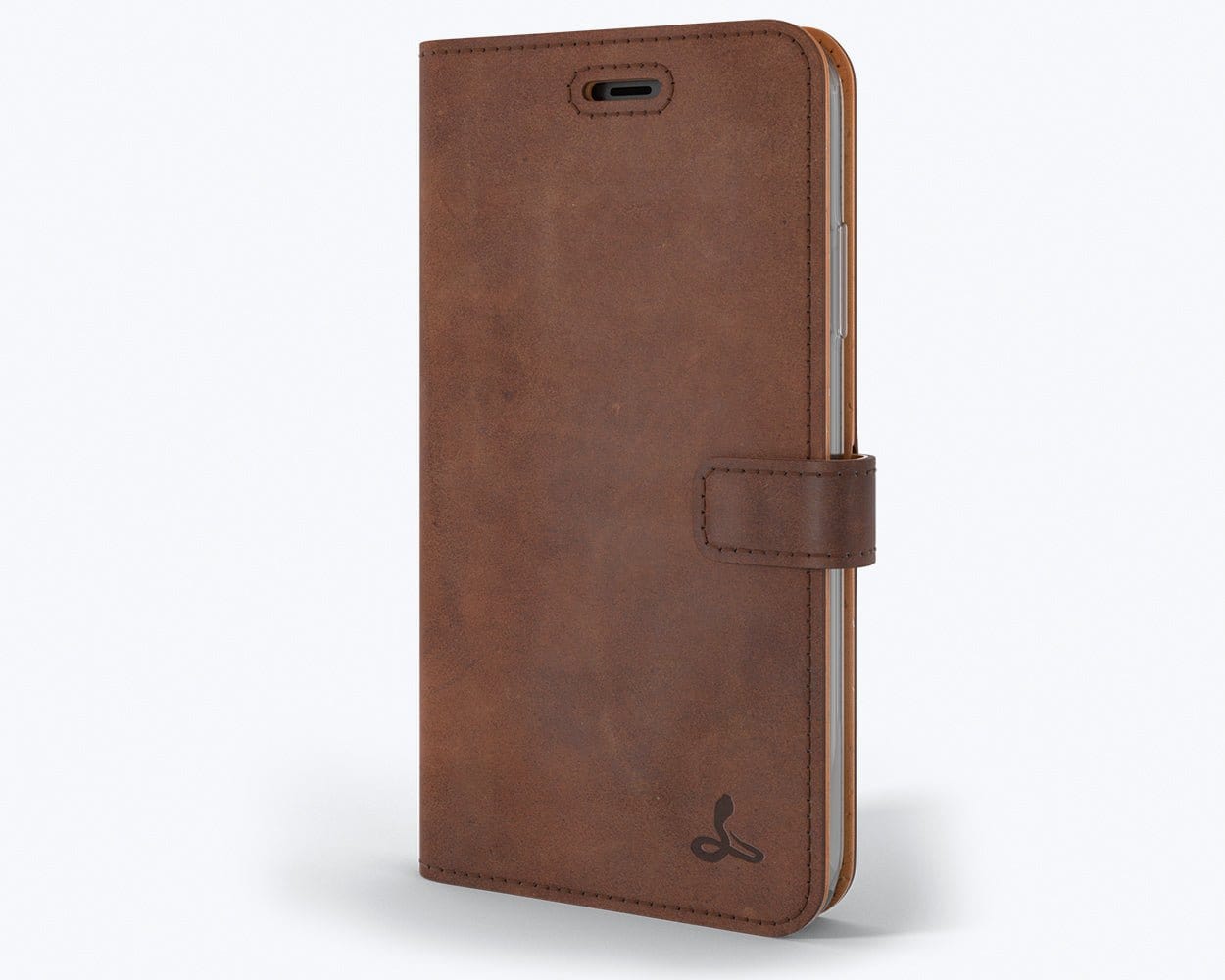 Apple iPhone 11 - Vintage Leather Wallet Chestnut Brown Apple iPhone 11 - Snakehive UK