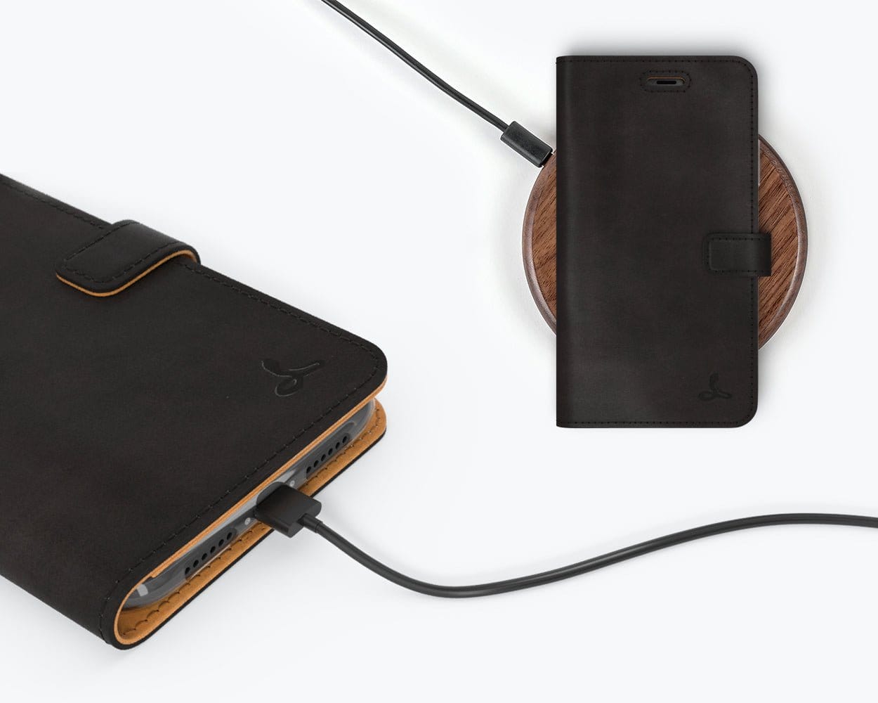 Apple iPhone 11 - Vintage Leather Wallet Grey Apple iPhone 11 - Snakehive UK