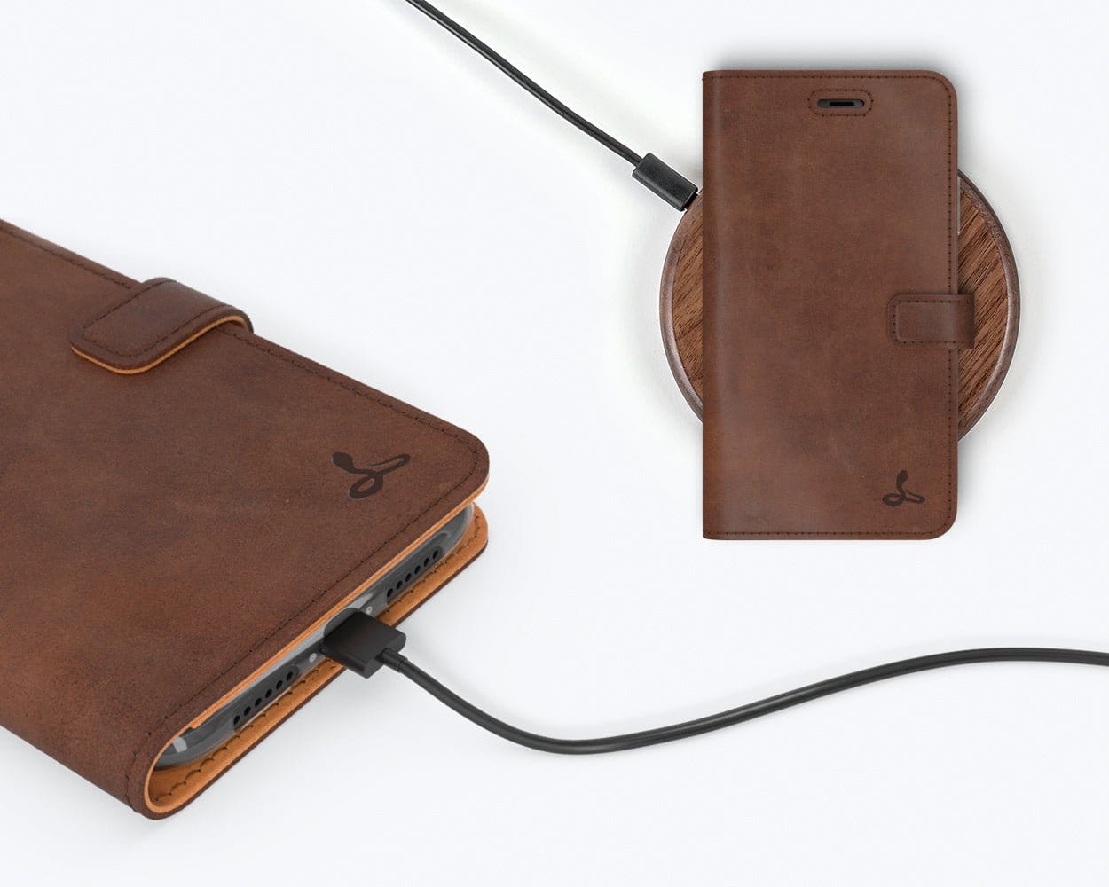 Apple iPhone 11 - Vintage Leather Wallet Grey Apple iPhone 11 - Snakehive UK