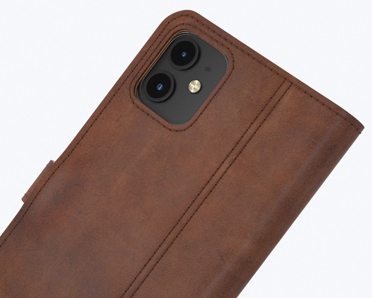 Apple iPhone 11 - Vintage Leather Wallet Grey Apple iPhone 11 - Snakehive UK