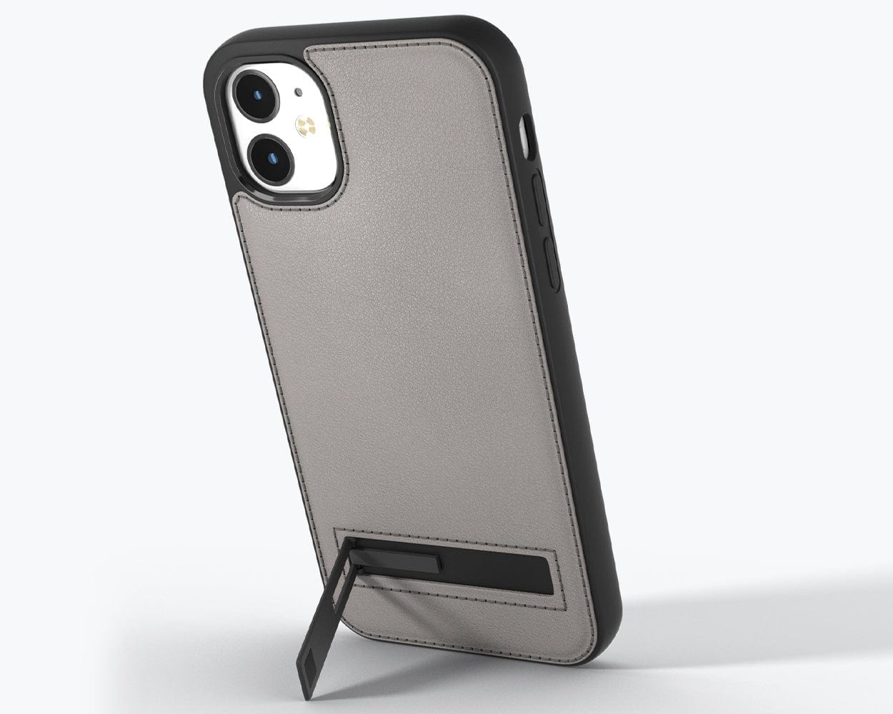 Apple iPhone 12 - Metro Leather Case Pebble Grey Apple iPhone 12 - Snakehive UK