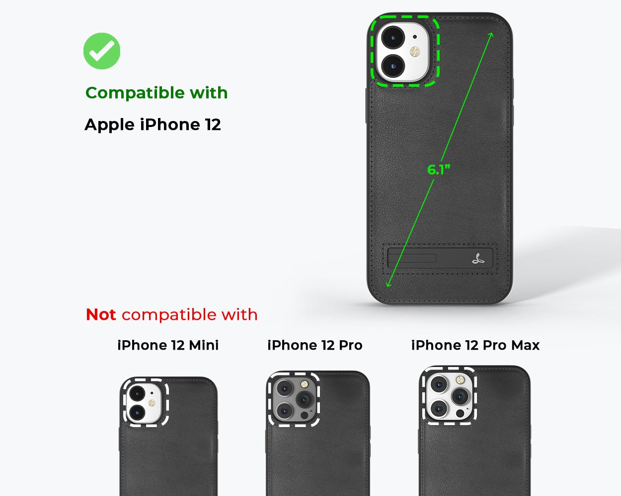 Apple iPhone 12 - Metro Leather Case Pebble Grey Apple iPhone 12 - Snakehive UK