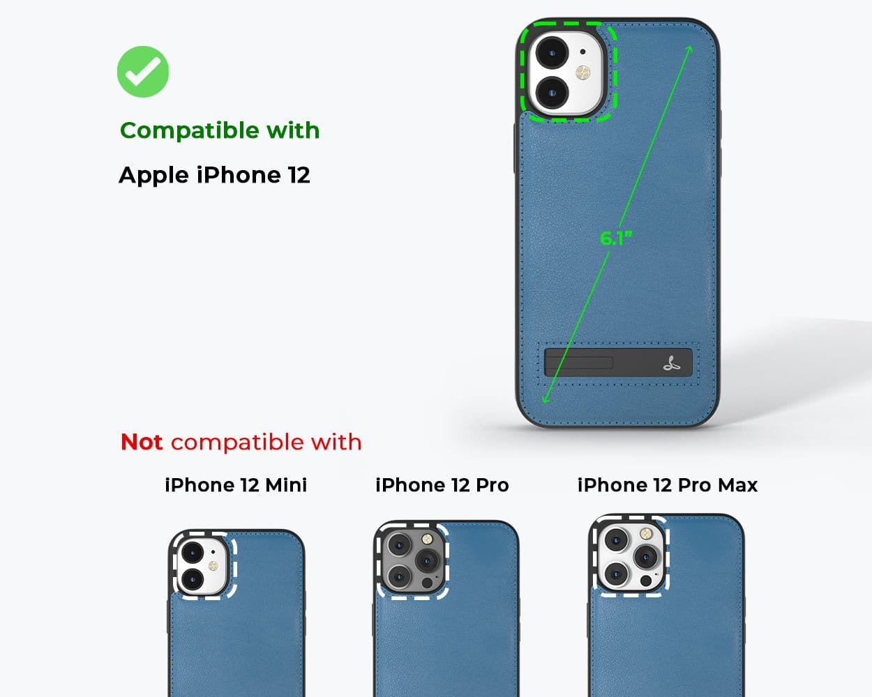 Apple iPhone 12 - Metro Leather Case Pebble Grey Apple iPhone 12 - Snakehive UK