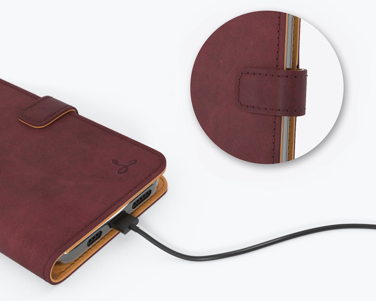 Apple iPhone 12 Mini - Vintage Leather Wallet (Almost Perfect) Plum Apple iPhone 12 Mini - Snakehive UK