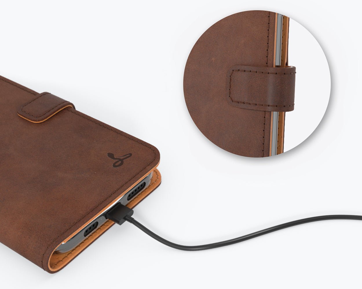 Apple iPhone 12 Mini - Vintage Leather Wallet Plum Apple iPhone 12 Mini - Snakehive UK