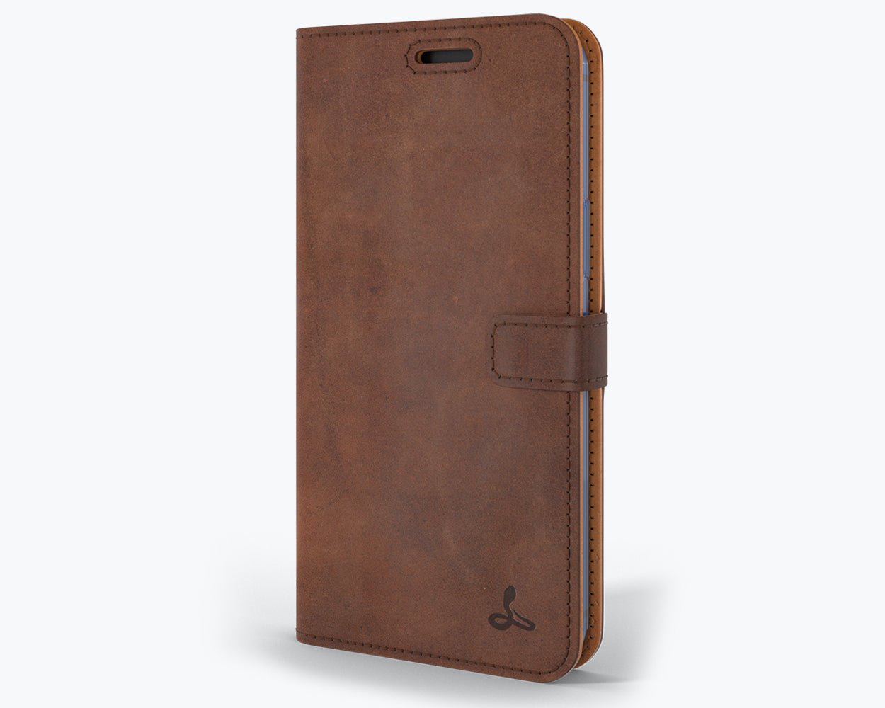 Apple iPhone 12 Pro Max - Vintage Leather Wallet (Almost Perfect) Chestnut Brown Apple iPhone 12 Pro Max - Snakehive UK