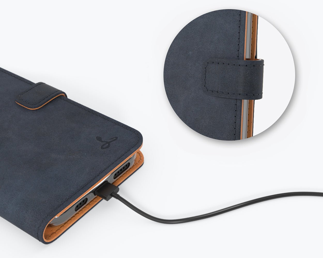 Apple iPhone 12 Pro - Vintage Leather Wallet (Almost Perfect) Grey Apple iPhone 12 Pro - Snakehive UK