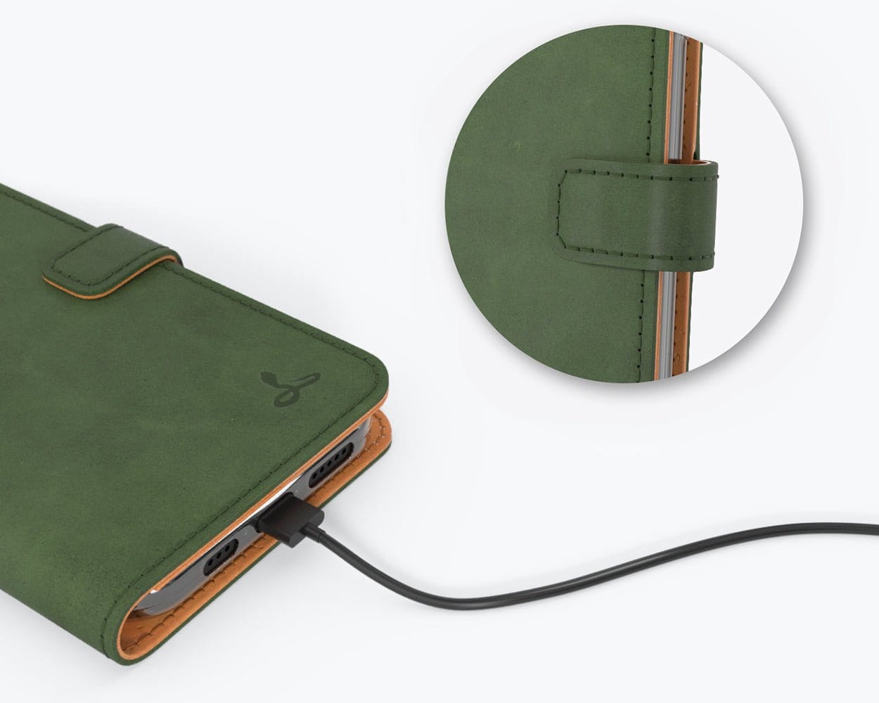 Apple iPhone 12 Pro - Vintage Leather Wallet (Almost Perfect) Grey Apple iPhone 12 Pro - Snakehive UK