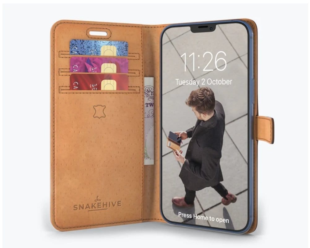 Apple iPhone 12 Pro - Vintage Leather Wallet (Almost Perfect) Grey Apple iPhone 12 Pro - Snakehive UK